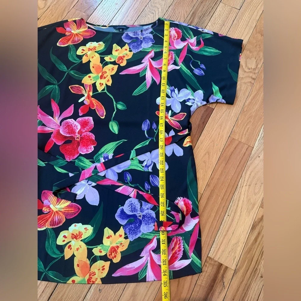 Lands’ End Black Multicolored Floral Dress Short Sleeve Womens Size S (6-8) NWOT - Picture 13 of 14